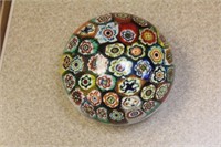 Old Murano Millefiori Glass Paperweight