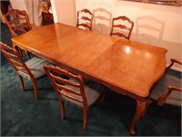 Beautiful Burl Wood Dining Table w/6 Chairs