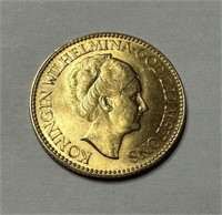 Netherlands Gold 10 Gulden 1932