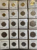 SHEET OF FOREIGN COINS UNCS ETC
