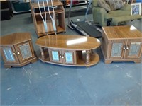 3pc MID CENTURY coffee table & 2 end table set