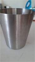 Stainless steel garbage can, bathroom size.