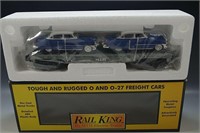 MTH RAIL KING FLAT CAR & 1952 CADILLACS RK-7607L