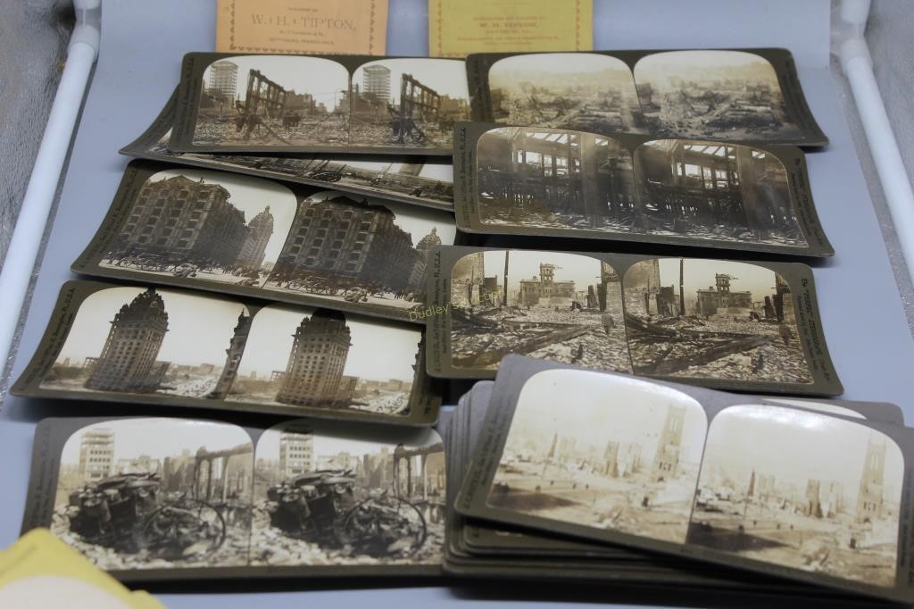 Stereoscope cards including Johns town disaster, g