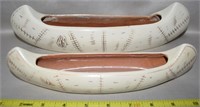 (2) Red Wing USA Pottery 734 735 Canoe Planters