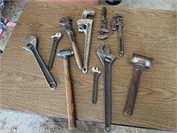 Crescent Wrenches, Alum Pipe Wrench, Hammers