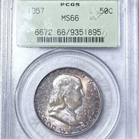 1957 Franklin Half Dollar PCGS - MS66