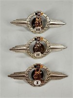 3) EAST GERMAN BOARD GUARD DOG BADGES