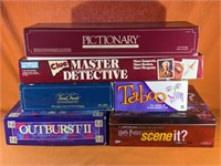 Lot of Vintage Games, Clue, Taboo, Pictionary More
