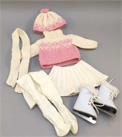 Jeanne Creps 16in doll ice skates/sweater/skirt