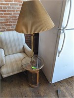 Tall lamp with glass inserts
