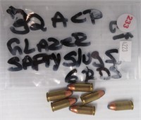 (6) Rounds of 32 ACP glazer safety slugs.