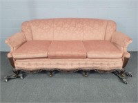 Vintage Parlor Sofa W/ Wood Legs