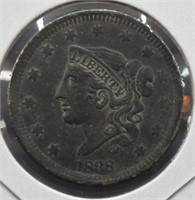 1838 U.S. Matron Head Large Cent Coin