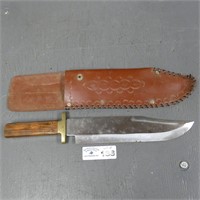 Large Pakistan Bowie Style Knife & Sheath