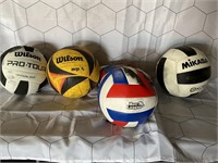 1 LOT (5) ASSORTED VOLLEYBALLS ** USED ( SOME MAY