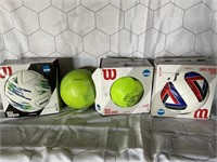 1 LOT (5) ASSORTED SOCCER/SPORTS BALLS ** USED (