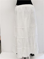D & Co. Small White Cotton Maxi Skirt