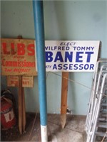 OLD POLITICAL SIGNS OF WOOD - G