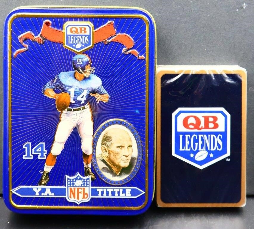 NFL playing card set in tin