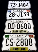 Lot of 4 1970s TN license plates