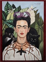 Original in the Manner of Frida Khalo Canvas COA