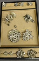 Costume Jewelry Brooches, Clip-on Earrings.