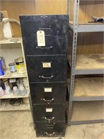 5-drawer filing cabinet; black