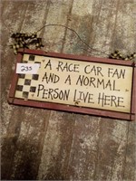 Racing wall plaque