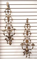 Wrought Iron and Tin Wall Sconces - 36" Tall