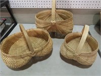 COLLECTION OF 3 BUTT BASKETS MEDIUM SIZE