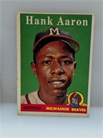 1958 Topps #30 Hank Aaron HOF Milwaukee Braves