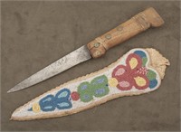 Native American beaded Knife Sheath and Knife