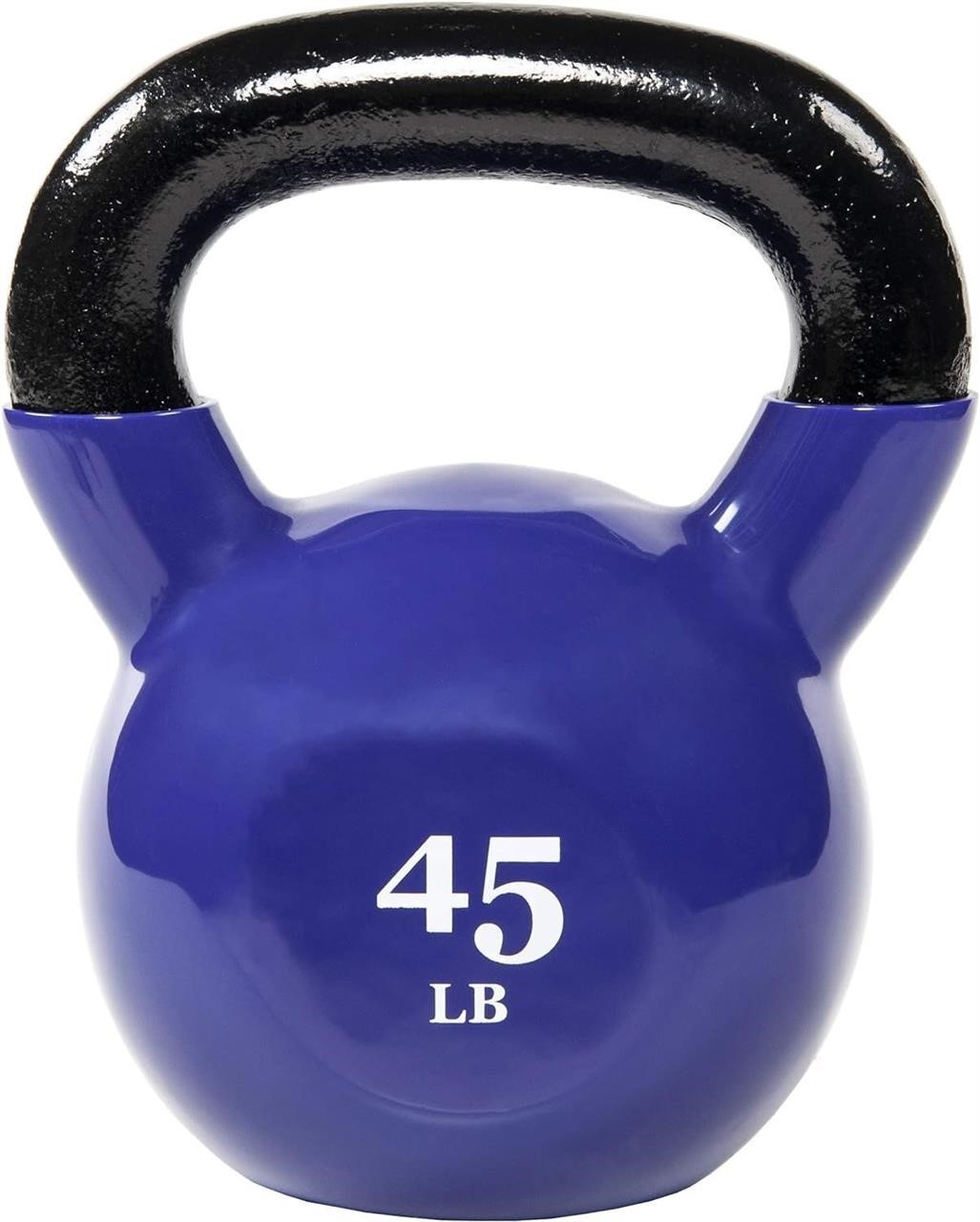 BalanceFrom Color Vinyl Coated Kettlebell, 45#