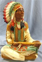 1980 NATIVE AMERICAN CHIEF STATUARY*ARTIST SIGNED