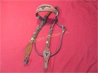Browband Leather Headstall w/ Steer Head Inlays