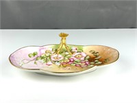 Beautiful hand painted Limoges handled dish