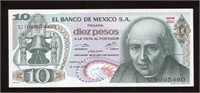 1975 Mexico 10 Pesos Note