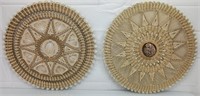 2 woven with shells wall hangings 21"