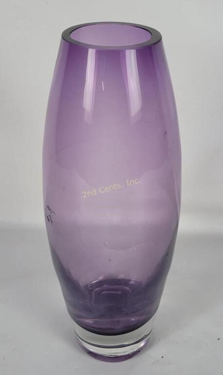 Art Glass 10" Purple Vase