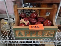 WOODEN CARRIER W/ WOOD APPLES