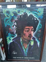 Framed Jimi Hendrix poster