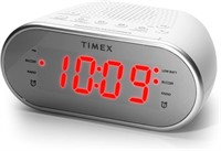 Timex T2312 White Am / Fm Dual Alarm Clock Radio