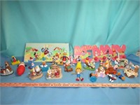 Large Lot of Vintage Disney & Looney Toons Toys