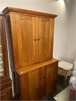 Antique pine step back cupboard