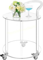 ExGizmo Acrylic Movable Side Table with Wheels