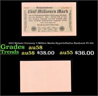 1923 Weimar Germany 5 Million Marks Hyperinflation