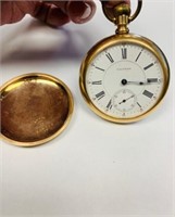 Police: Waltham 14kt Gold Pocket Watch Masons