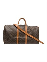 Louis Vuitton Vintage Brown Keepall Bandouliere 55