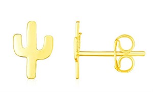 14k Gold Petite Cactus Earrings